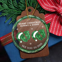 Christmas,New Dad,New baby,New Mom,Happy - Baby Expecting See You In 2026 Stained Glass - Personalized Circle Glass Ornament