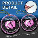 Christmas,New Dad,New baby,New Mom,Happy - Baby Expecting See You In 2026 Stained Glass - Personalized Circle Glass Ornament