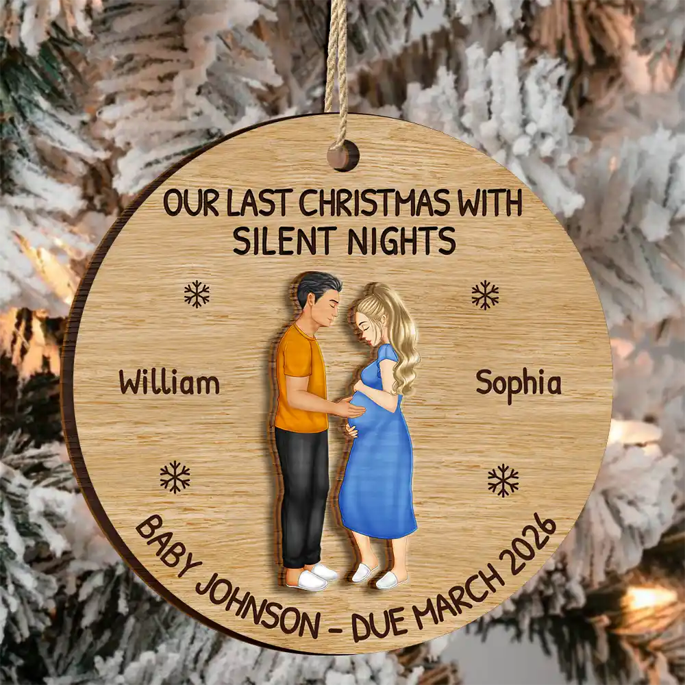 Christmas,New Dad,New baby,New Mom,Happy - Baby Expecting See You - Personalized 2-Layered Wooden Ornament