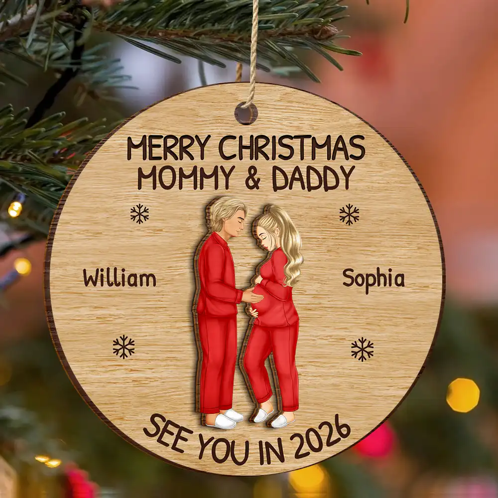 Baby Expecting See You - Personalized 2-Layered Wooden Ornament