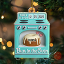 Christmas,New baby,New Mom,New Dad,Happy - Baby Expecting Pregnancy Gift Bun In The Oven - Personalized Custom Shaped Acrylic Ornament
