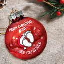 Christmas,New Dad,New baby,New Mom,Happy - Baby Expecting See You In 2026 - Personalized Ball Ornament