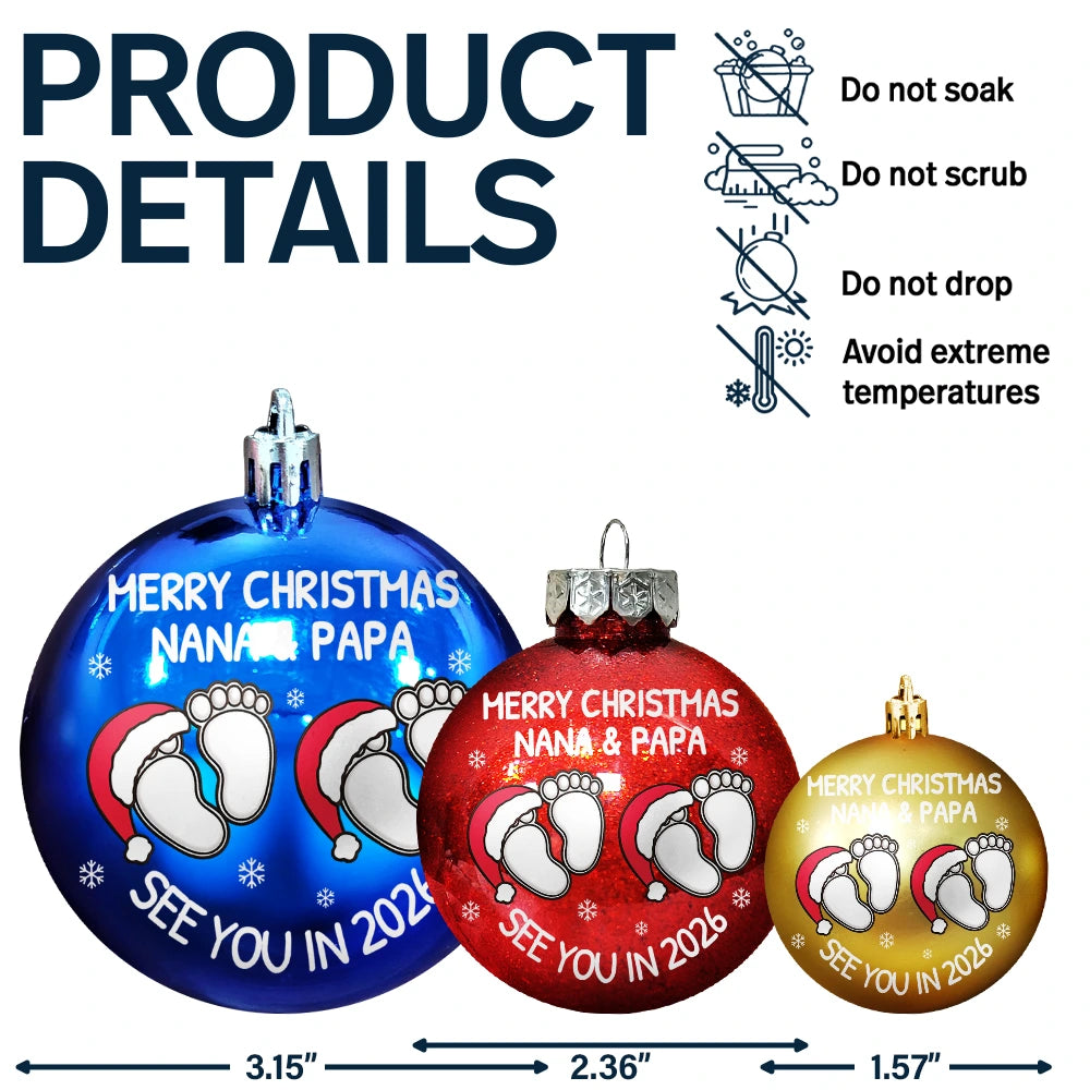 Christmas,New Dad,New baby,New Mom,Happy - Baby Expecting See You In 2026 - Personalized Ball Ornament