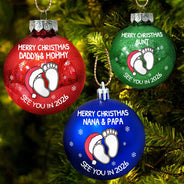 Christmas,New Dad,New baby,New Mom,Happy - Baby Expecting See You In 2026 - Personalized Ball Ornament