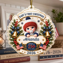 Top Market,Adorable,Independence Day,New Mom,America 250th,Christmas,Gift For Mother,Vector - Baby First Christmas America 250th Anniversary - Personalized Custom Shaped Acrylic Ornament