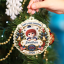 Top Market,Adorable,Independence Day,New Mom,America 250th,Christmas,Gift For Mother,Vector - Baby First Christmas America 250th Anniversary - Personalized Custom Shaped Acrylic Ornament