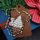 Christmas,New Dad,New baby,New Mom,Happy - Baby First Christmas Toile Pattern - Personalized Onesie Shaped Glass Ornament