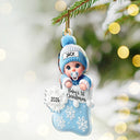 Premier Noël de bébé, bas de Noël - Décoration acrylique personnalisée 