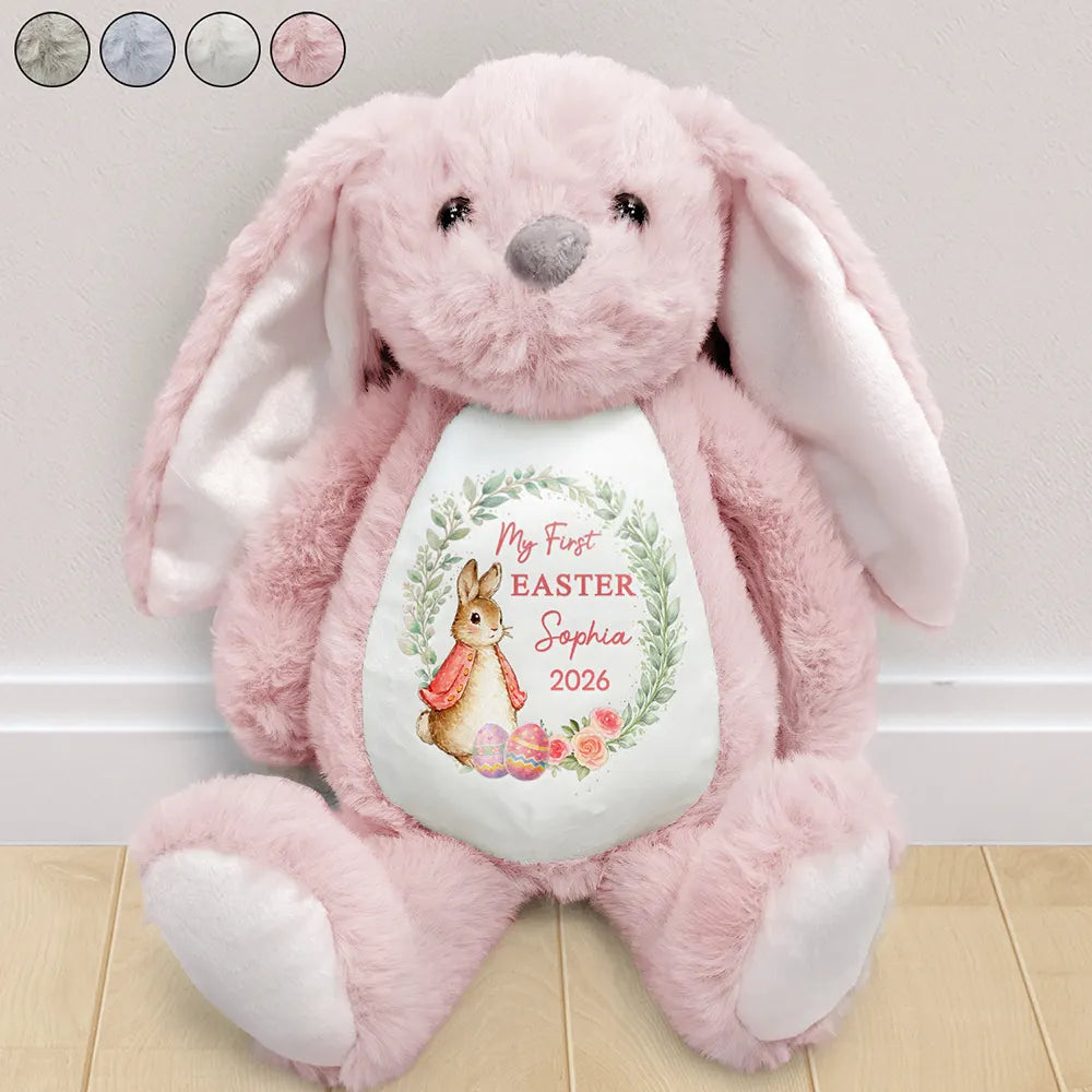 Baby First Easter With Bunny - Personalized Soft Toy Bunny