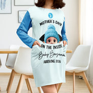 Pregnant Mom,Happy,Expecting Dad - Baby First Year On The Inside With Mom - Personalized Pocket Dress
