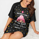 Pregnant Mom, Happy, Expecting Dad - Baby First Year On The Inside With Mom - Personalized Women's Sleep Tee