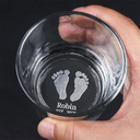 New Dad,New baby,Dad's Hobby,Gift For Father,Happy - Baby Footprints First Christmas Together - Personalized Engraved Whiskey Glass