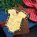 Christmas,New baby,New Mom,New Dad,Family,Happy - Baby Information - Personalized Onesie Shaped Glass Ornament