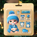 Christmas, New baby, New Mom, New Dad, Happy - Baby Information Toy Box - Personalized Custom Shaped Acrylic Ornament