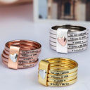 New Mom,New baby,New Dad,Happy - Baby Newborn Information - Personalized Heart Stacking Rings