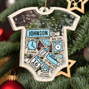 Christmas,New Dad,New baby,New Mom,Happy,Custom Photo - Baby Onise Baby Information - Personalized 3-Layered Acrylic Shaker Ornament