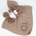 New baby,New Dad,New Mom,Gift For Kids,Happy,Pet Lovers - Baby Protected By Pet Dog Cat Ears Outline - Personalized Embroidered Knitted Baby Blanket