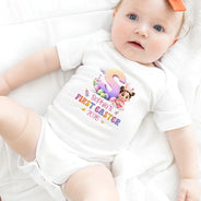 Easter,Gift For Kids,Grandma,Grandkids,Gift For Grandkids,Grandpa,Dad,Children,Mom,Happy - Baby Sitting With Easter Alphabet Letters - Personalized Baby Onesie