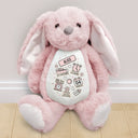 Happy, New baby, New Dad, New Mom, Parents, Gift For Mother - Baby's Announcement Newborn - Personalized Soft Toy Bunny