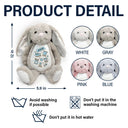 Happy, New baby, New Dad, New Mom, Parents, Gift For Mother - Baby's Announcement Newborn - Personalized Soft Toy Bunny