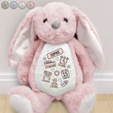 Happy, New baby, New Dad, New Mom, Parents, Gift For Mother - Baby's Announcement Newborn - Personalized Soft Toy Bunny