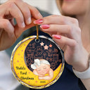 Gift For Kids, Parents, Christmas, Happy - Baby's First Christmas - Personalized Circle Glass Ornament