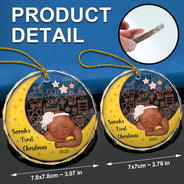 Gift For Kids, Parents, Christmas, Happy - Baby's First Christmas - Personalized Circle Glass Ornament