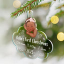 New baby,New Dad,New Mom,Christmas,Happy,Family - Baby's First Christmas - Personalized Custom Shaped Acrylic Ornament