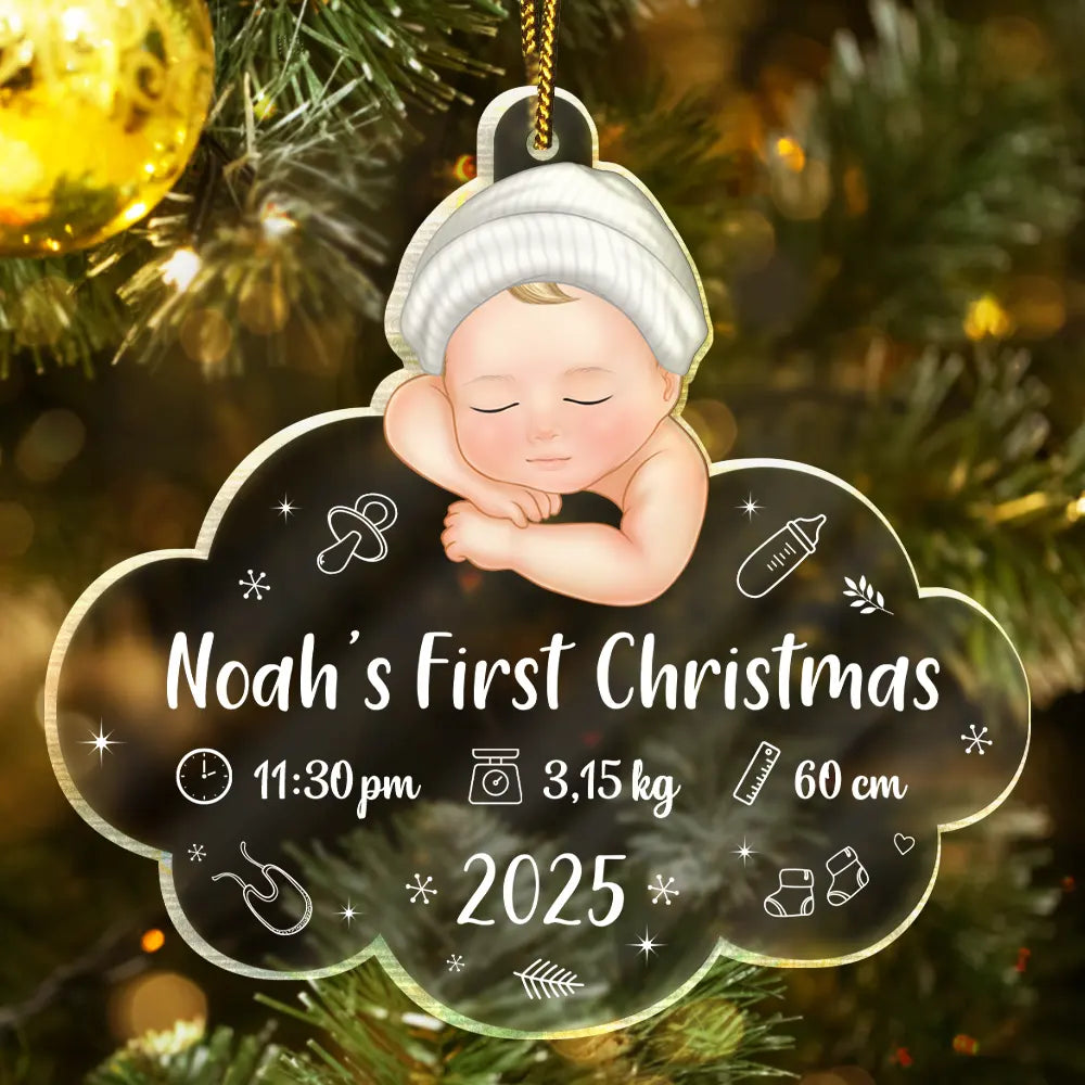 Baby's First Christmas - Personalized Custom Shaped Acrylic Ornament