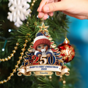 Adorable,Independence Day,Parents,America 250th,Christmas,Icon - Baby's First Christmas 250 America Anniversary - Personalized Custom Shaped Acrylic Ornament