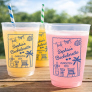 Playful, Gift For Yourself, Custom Text - Bachelorette Coast Party - Personalized Frosted Cups