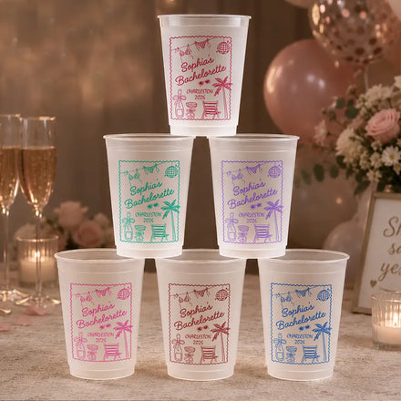 Bachelorette Coast Party - Personalized Frosted Cups