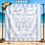Bachelorette, Beach, Cozy, Gift For Yourself, Gift For Women, Icon - Bachelorette Last Toast On The Coast - Personalized Backdrop