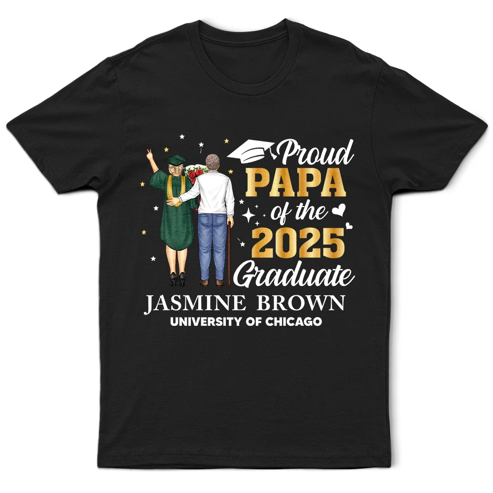Love,Graduation,Dad - Daughters (Adult),Dad - Sons,Dad - Children,Gift For Father - Backside Proud Dad Of A Graduation Child - Personalized T Shirt