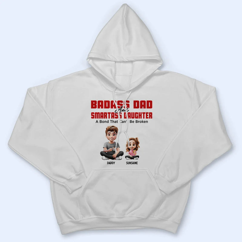 Gift For Father,Dad - Daughters (Adult),Happy - Badass Dad & Smartass Daughter - Personalized T Shirt
