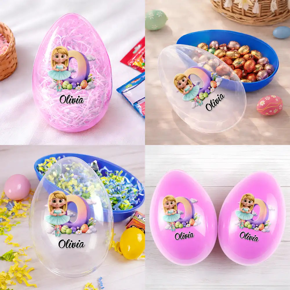 Easter,Happy,Gift For Kids,Parents - Ballerina Girl Alphabet - Personalized Fillable Egg