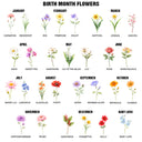 Gift For Wife, Gift For Mother, Gift For Grandma, Happy - Mom Mum Grandma Kitchen Watercolor Birth Flower - Personalized Kitchen Towel