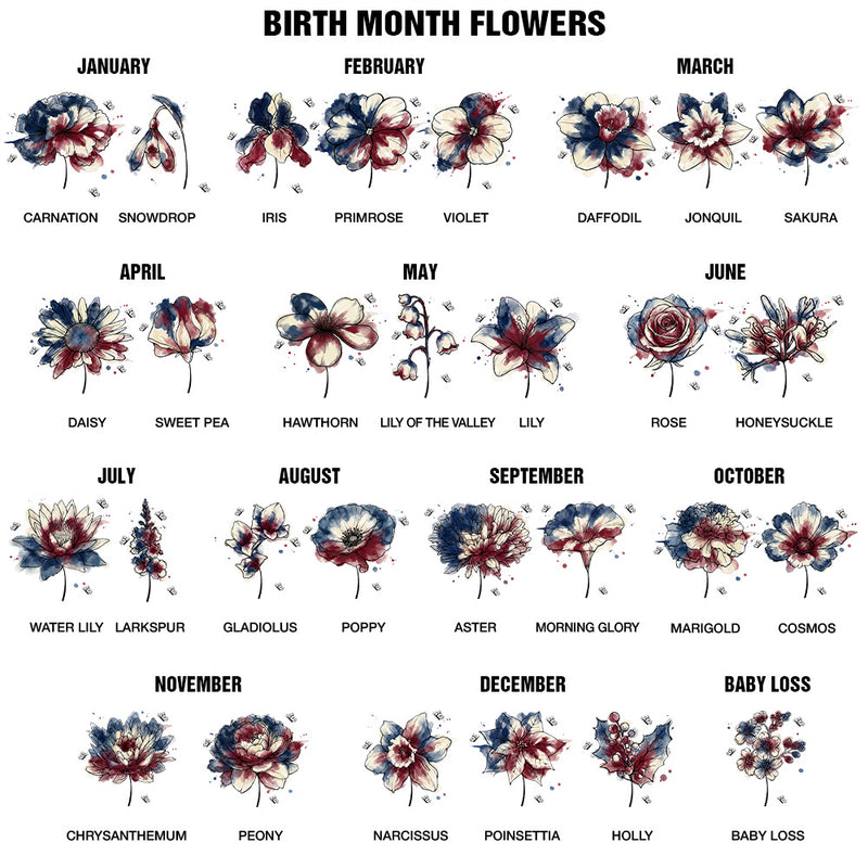 America 250th,Independence Day,Gift For Yourself,Proud,Icon - Patriotic Birth Flower Faith Freedom Pride - Personalized T Shirt