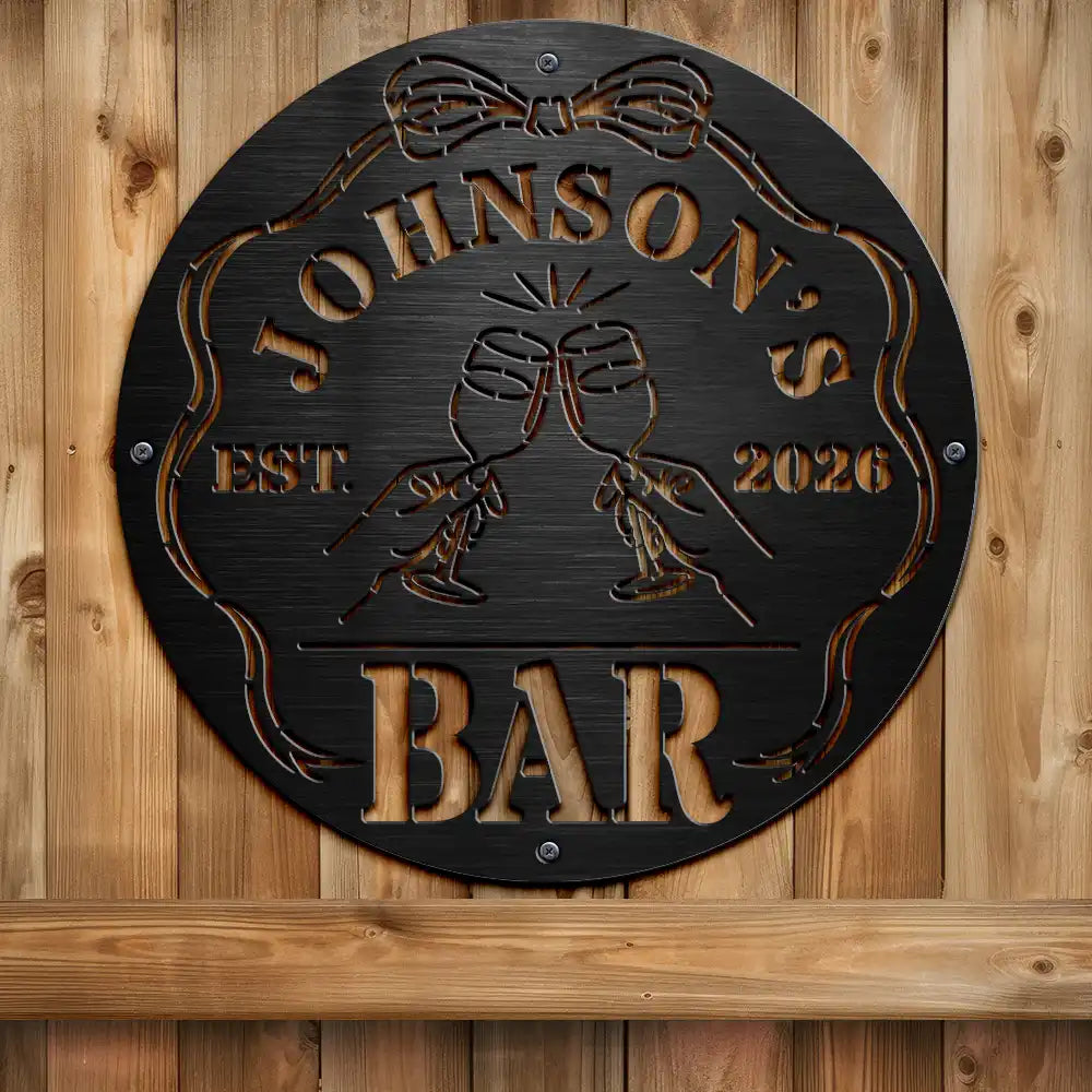 Funny,Gift For Couples,Patio,Gift For Husband,Gift For Wife,Gift For Boyfriend,Gift For Girlfriend - Bar Sign Funny - Personalized Cutout Metal Sign