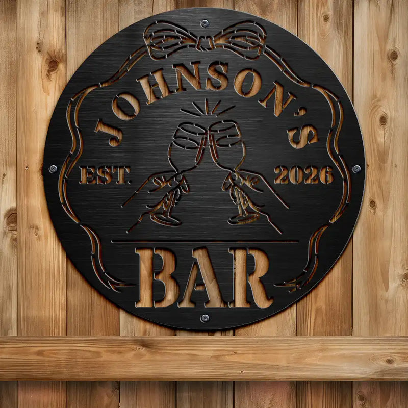 Funny,Gift For Couples,Patio,Gift For Husband,Gift For Wife,Gift For Boyfriend,Gift For Girlfriend - Bar Sign Funny - Personalized Cutout Metal Sign