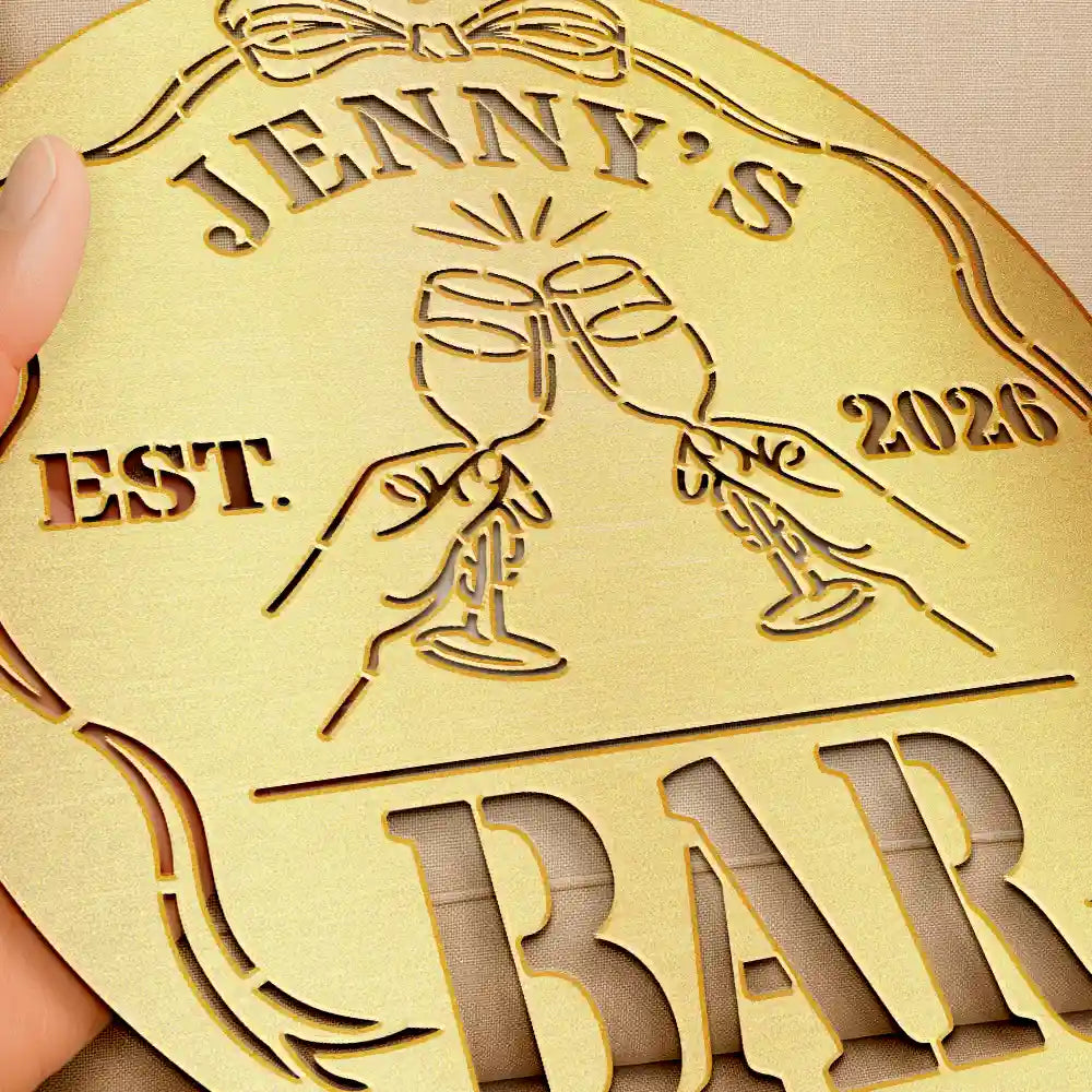 Funny,Gift For Couples,Patio,Gift For Husband,Gift For Wife,Gift For Boyfriend,Gift For Girlfriend - Bar Sign Funny - Personalized Cutout Metal Sign