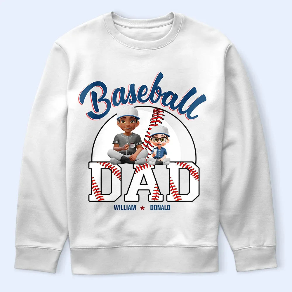 Gift For Father, Dad's Hobby, Sport Dad, Happy - Baseball Dad 3D Effect - Personalized T Shirt