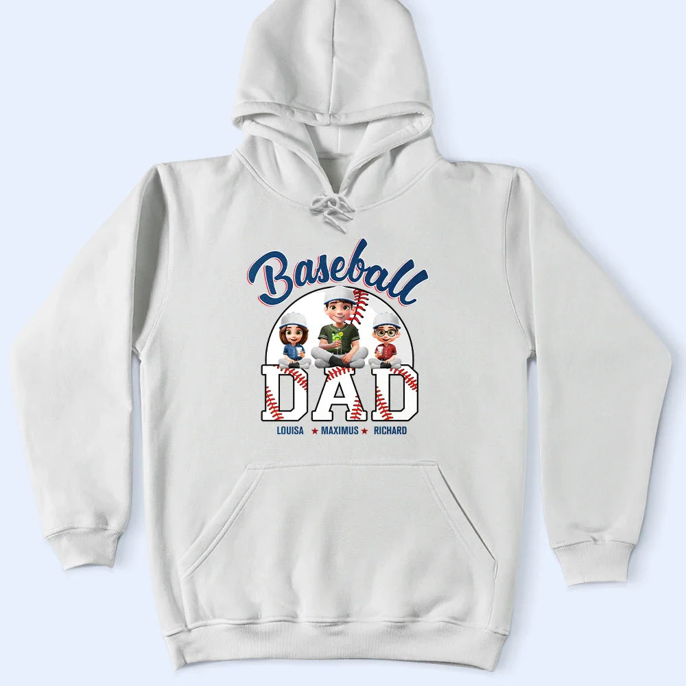 Gift For Father, Dad's Hobby, Sport Dad, Happy - Baseball Dad 3D Effect - Personalized T Shirt