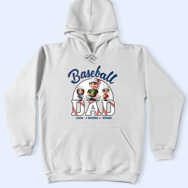 Gift For Father, Dad's Hobby, Sport Dad, Happy - Baseball Dad 3D Effect - Personalized T Shirt