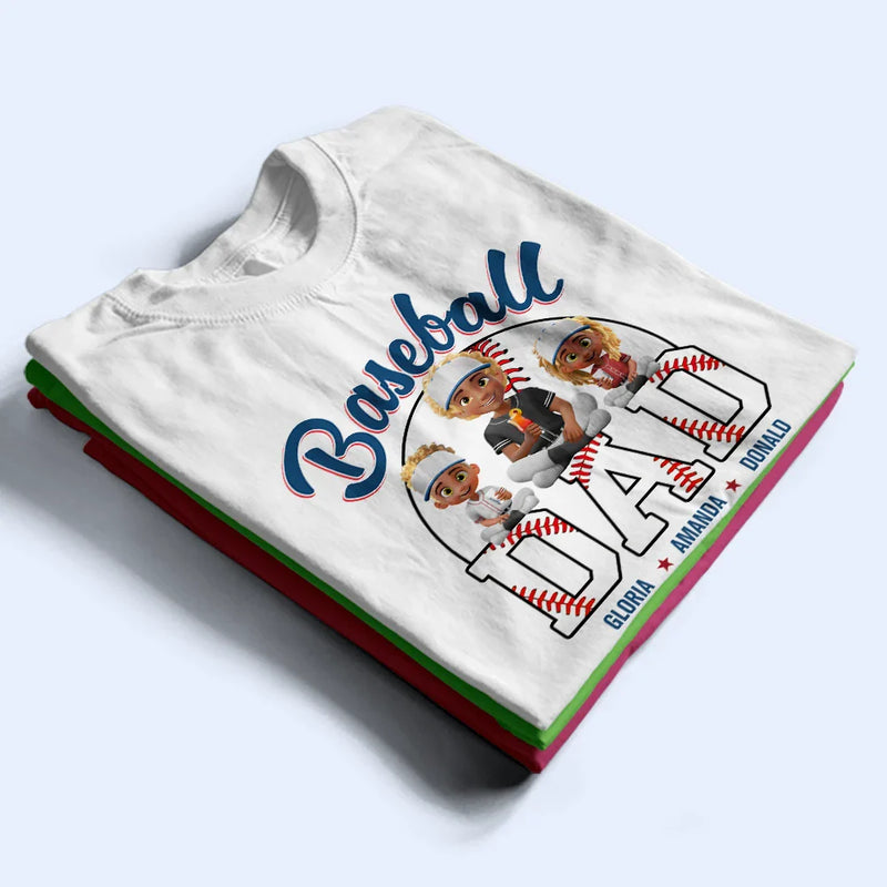 Gift For Father, Dad's Hobby, Sport Dad, Happy - Baseball Dad 3D Effect - Personalized T Shirt