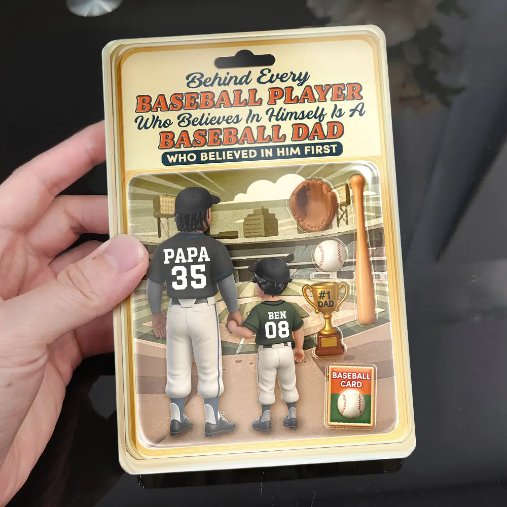 Gift For Father,Love,Baseball - Baseball Dad Behind Every Baseball Player - Personalized Custom Shaped Acrylic Plaque