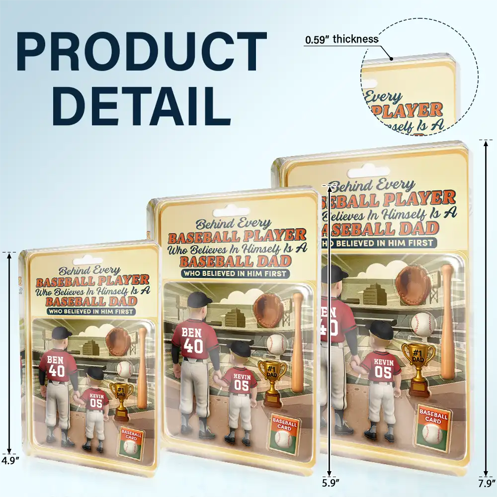 Gift For Father,Love,Baseball - Baseball Dad Behind Every Baseball Player - Personalized Custom Shaped Acrylic Plaque