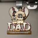 Gift For Father, Love, Baseball - Baseball Dad Behind Every Baseball Player - Personalized Custom Shaped Car Visor Clip