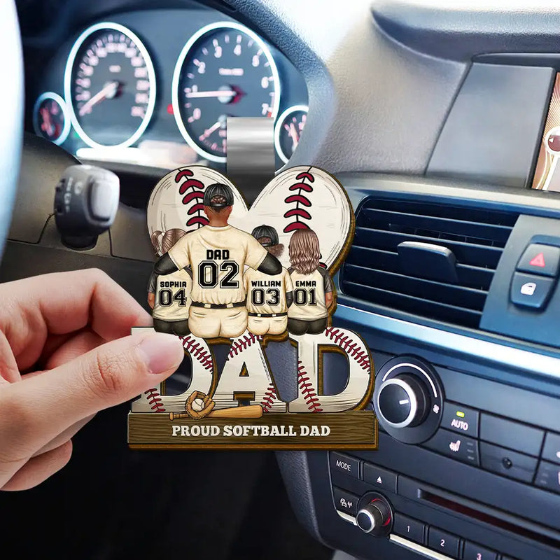 Gift For Father, Love, Baseball - Baseball Dad Behind Every Baseball Player - Personalized Custom Shaped Car Visor Clip