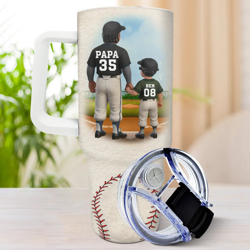 Gift For Father, Love, Baseball - Dear Baseball Dad Thank You For Teaching Me - Personalized 40oz Tumbler With Straw